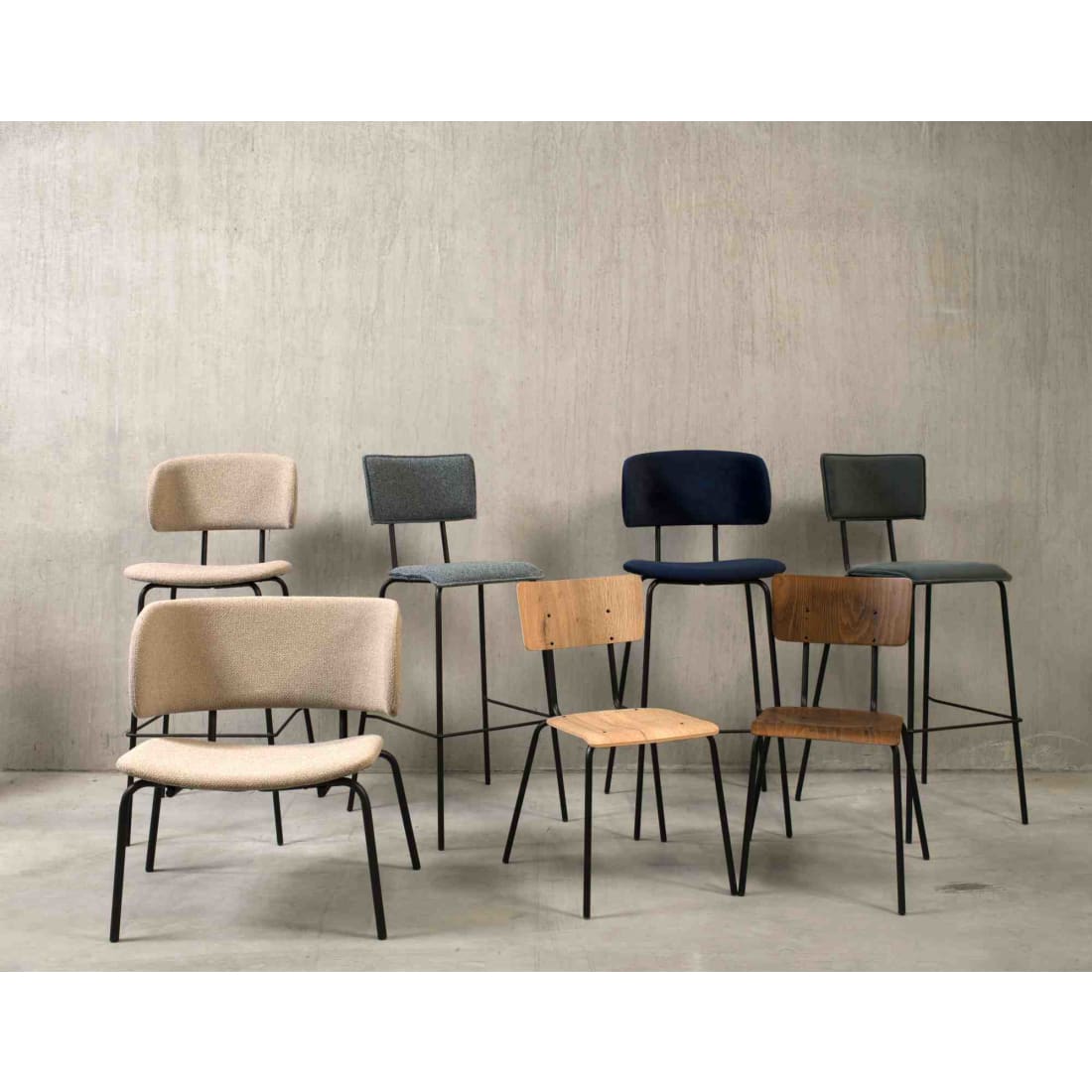 Workliving Society Bo High Bar Stool, Bouclé Mustard — 3