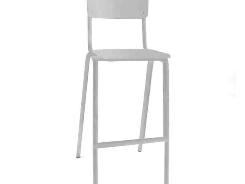 Workliving School Bar Stool, Wooden Design, White