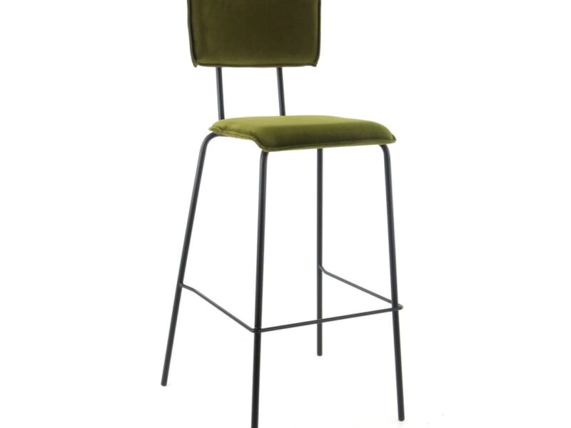 Workliving Bo High Bar Stool, Velvet Earth Army