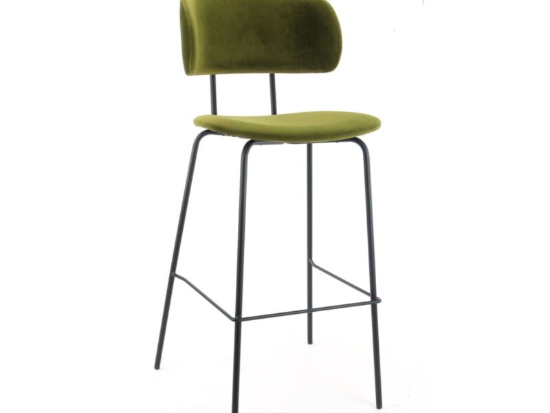 Workliving Bo RS High Bar Stool, Velvet Earth Army