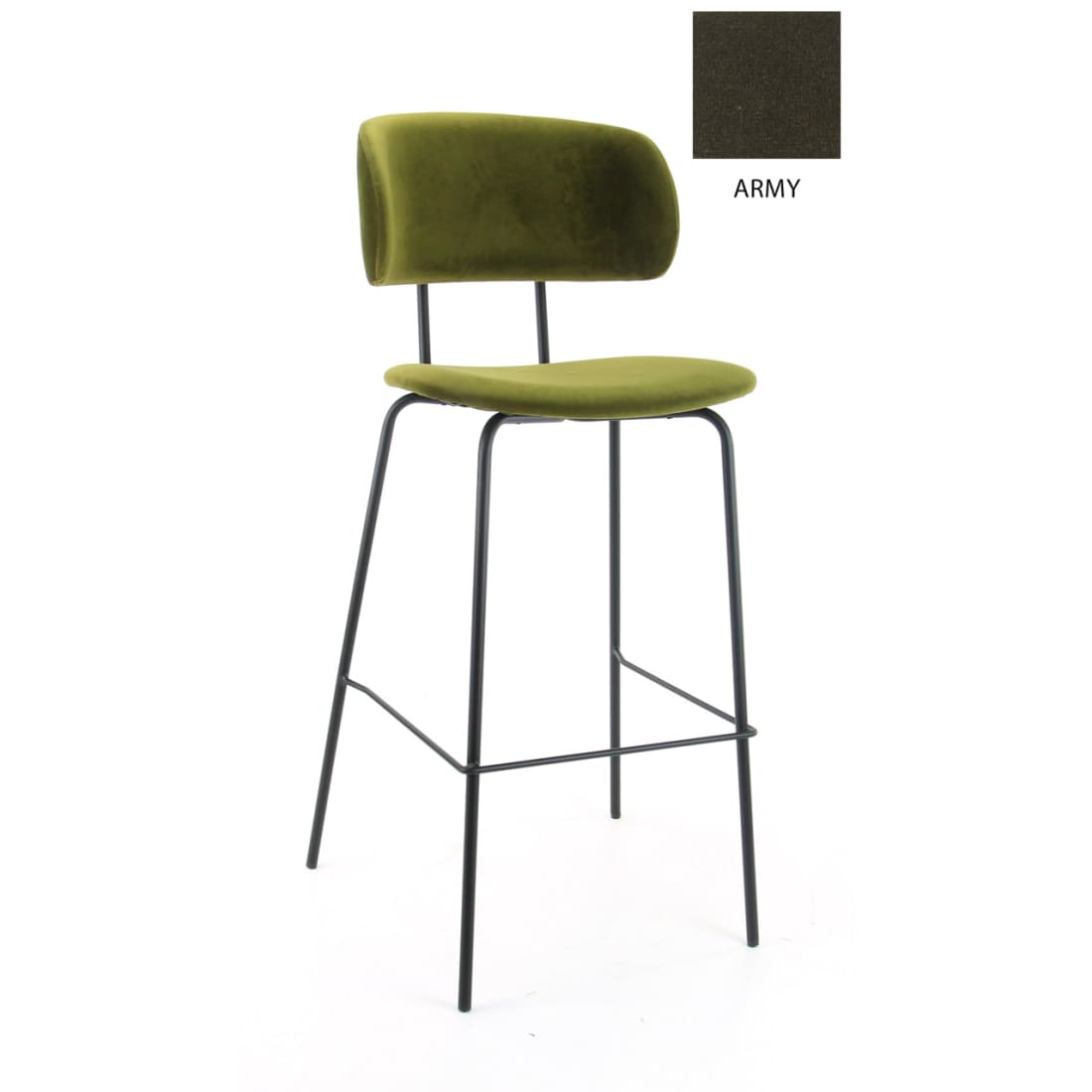 Workliving Bo RS High Bar Stool, Velvet Earth Army — 2