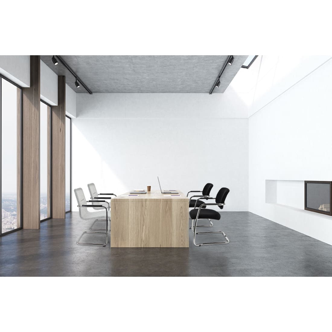 Workliving X6 Conference Chair, Comfort, Black Sled Base — 3