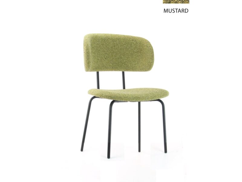 Workliving Bo RS Dining Chair, Society Bouclé Mustard