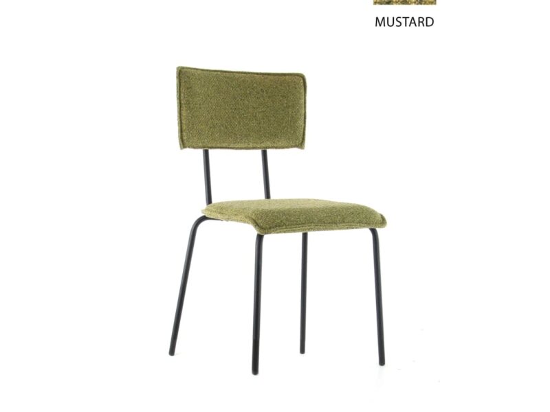 Workliving Bo Society Dining Chair, Bouclé Mustard