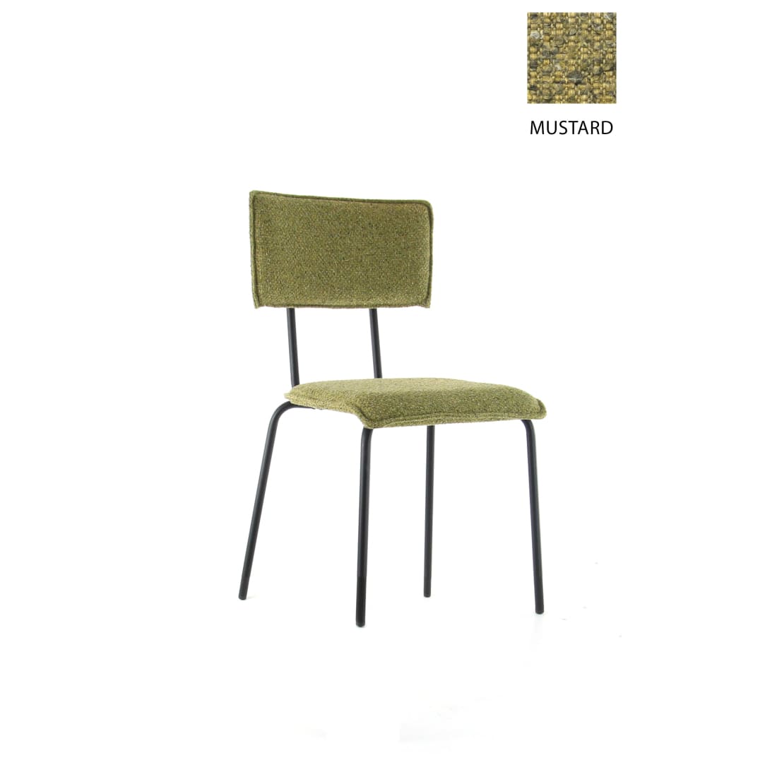 Workliving Bo Society Dining Chair, Bouclé Mustard