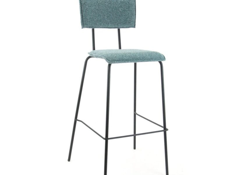 Workliving Bo Society High Bar Stool, Bouclé Petrol