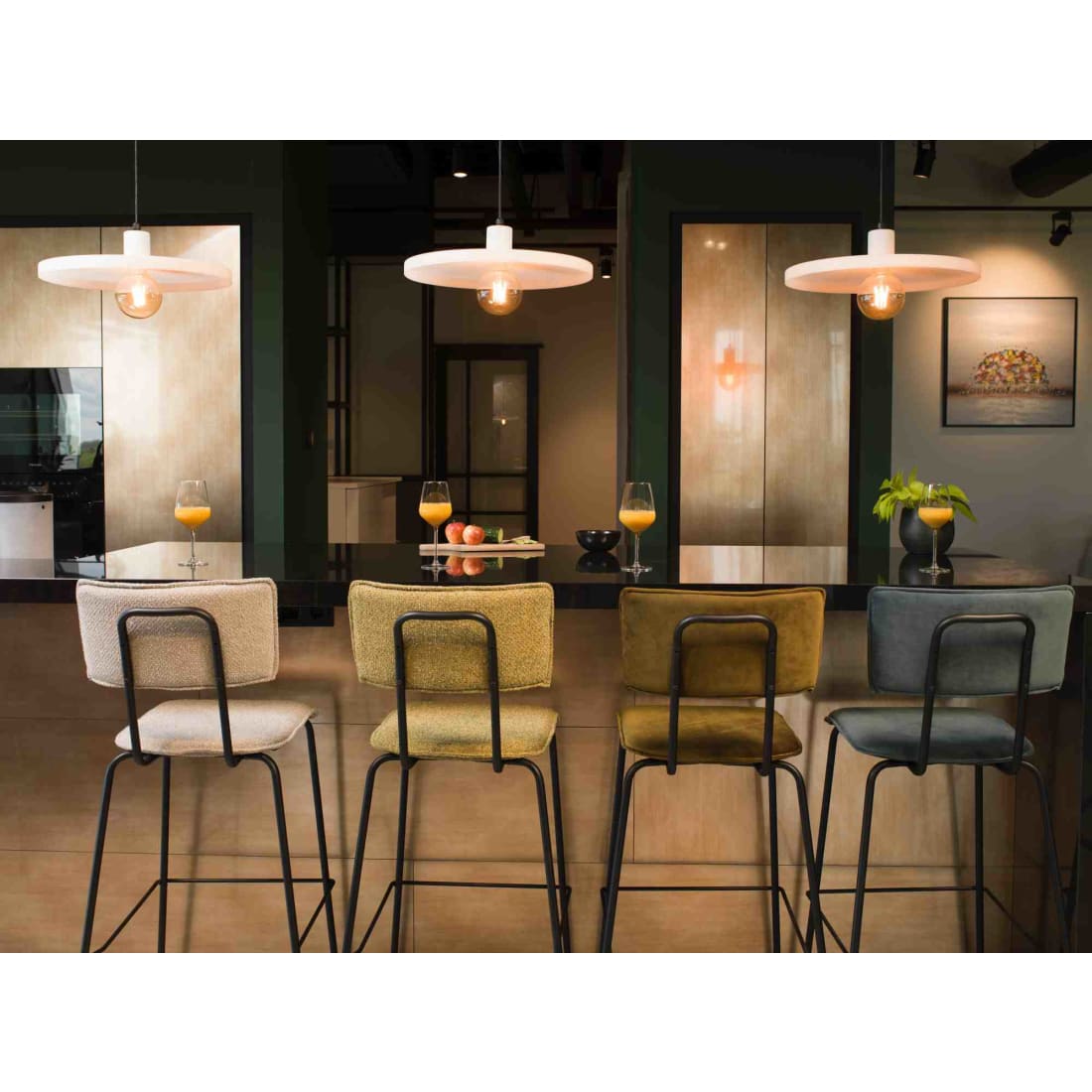 Workliving Bo Society High Bar Stool, Bouclé Petrol — 3