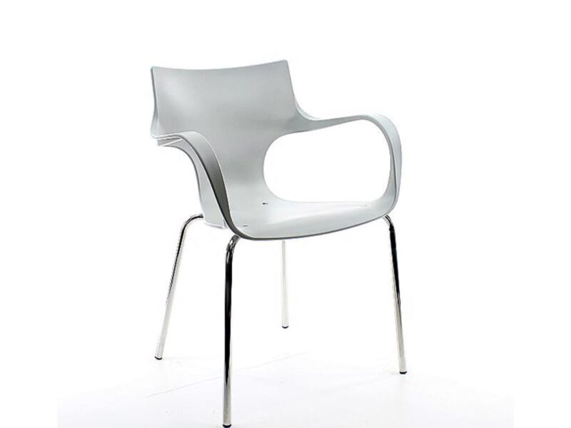 Workliving Jim Stackable Chair, Mid Grey, Aluminium Frame