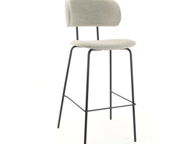 Workliving Society Bo High Bar Stool, Bouclé Shitake