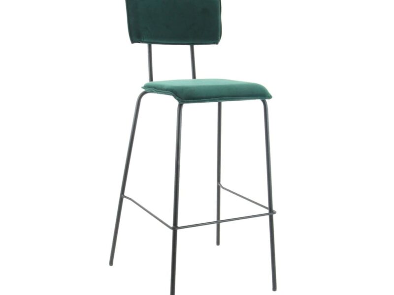 Workliving Bo High Bar Stool, Velvet Earth Forest