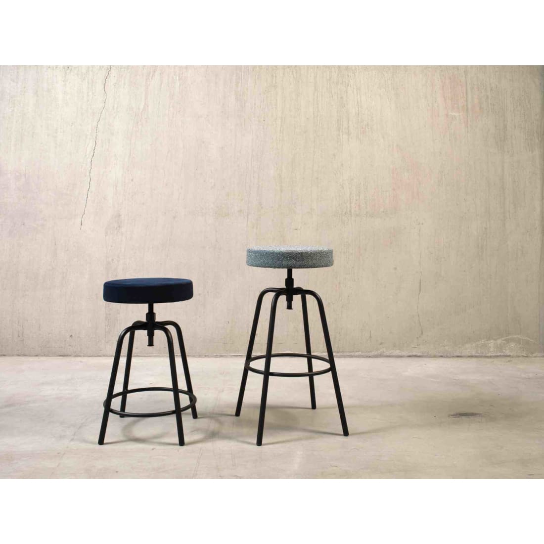 Workliving Low Round Bar Stool, Velvet Earth Army — 4