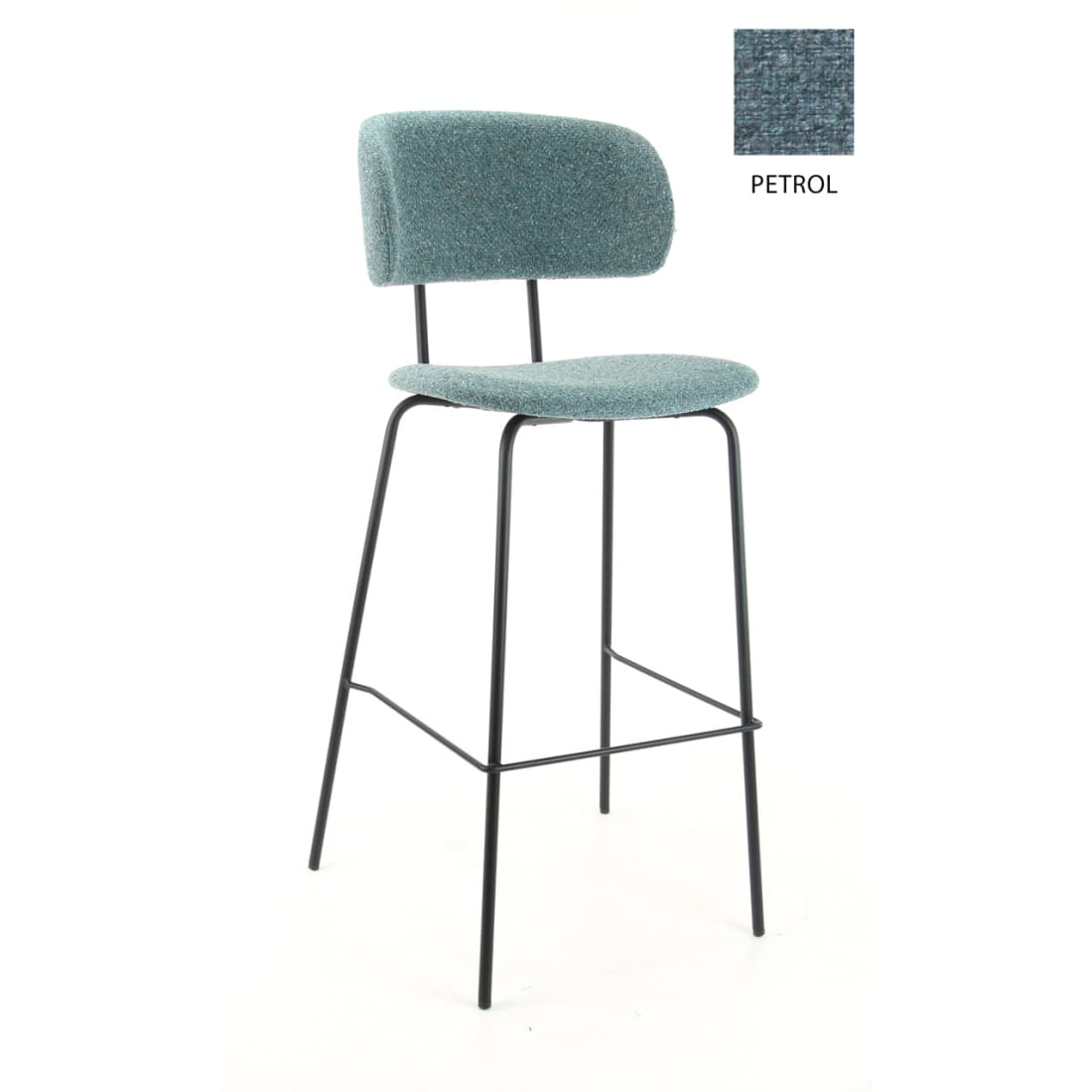 Workliving Society Bo High Bar Stool, Bouclé Petrol — 2