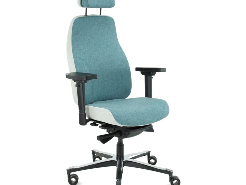 Sit And Move Therapod X2 HR Office Chair with Headrest, Azure, Facet Wool Azure/Ashgrey