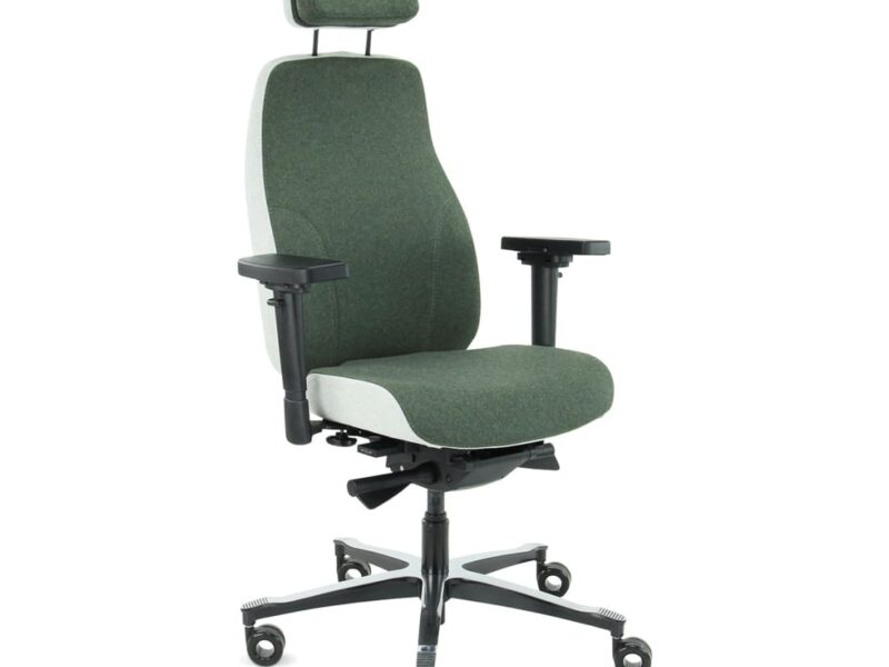 Sit And Move Therapod X2 HR Office Chair with Headrest, Olive, Facet Wool Olive/Ashgrey