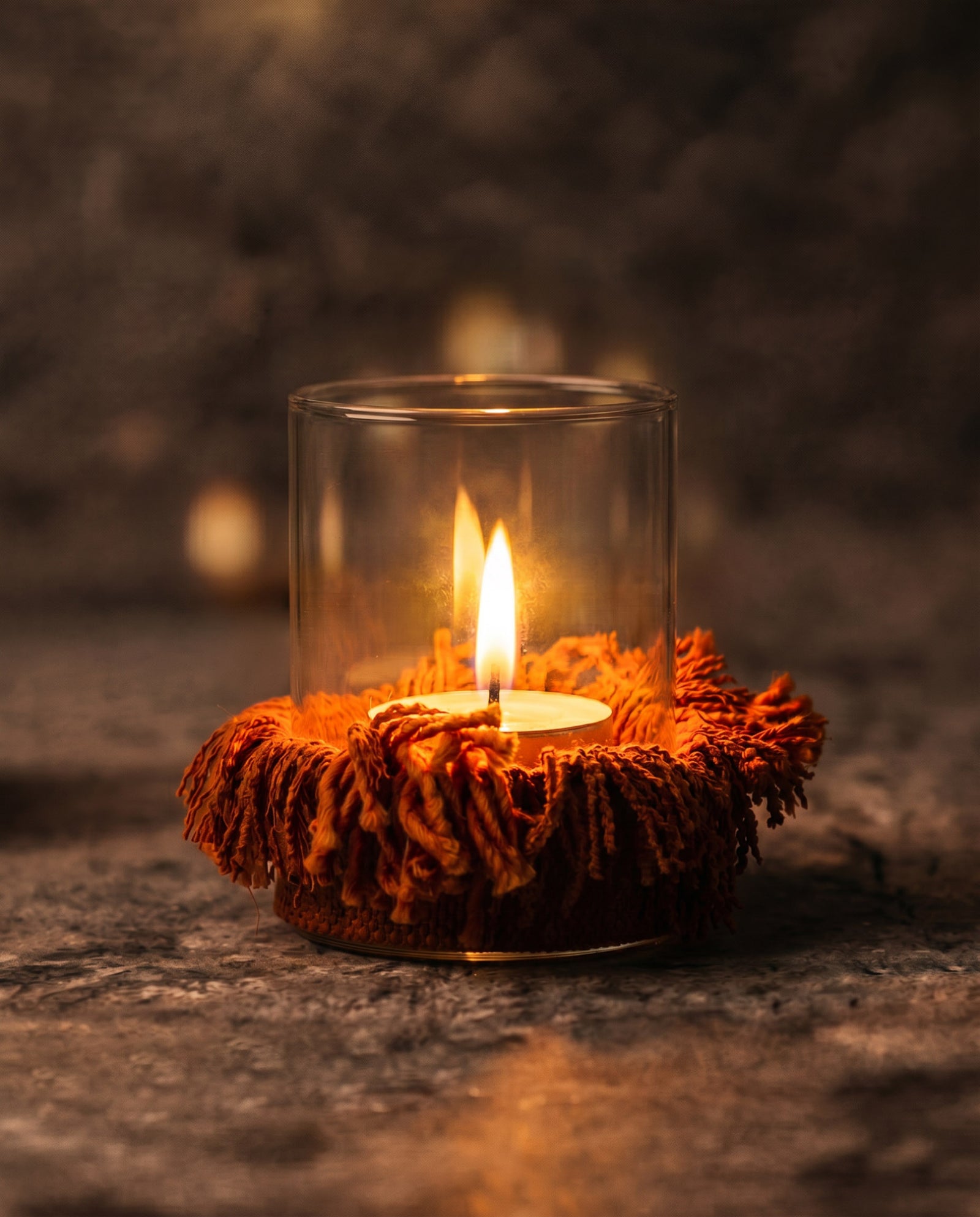 The Oh My Gee Candle Holder, Rust Velvet, M — 2