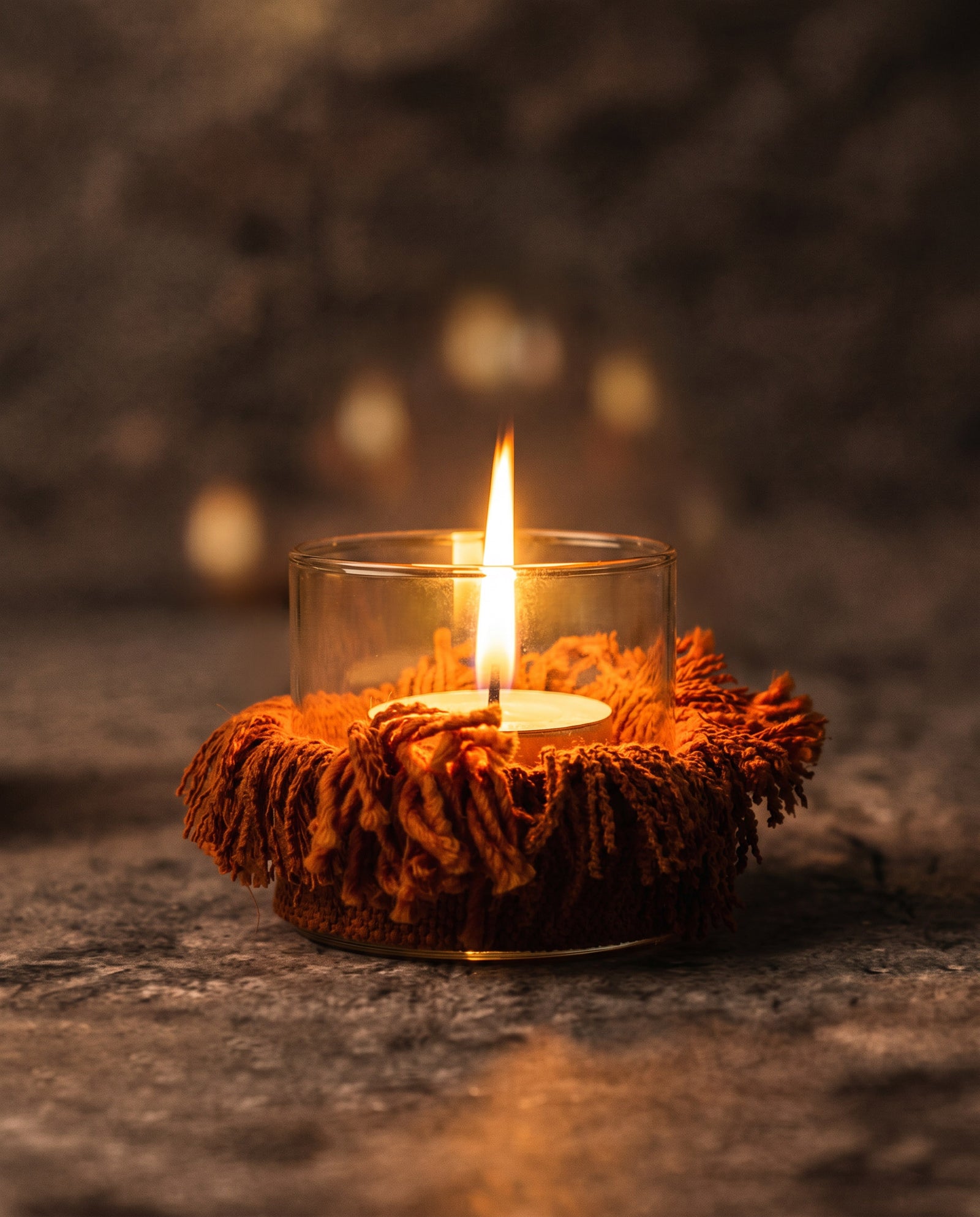 The Oh My Gee Candle Holder, Rust Velvet, S — 2