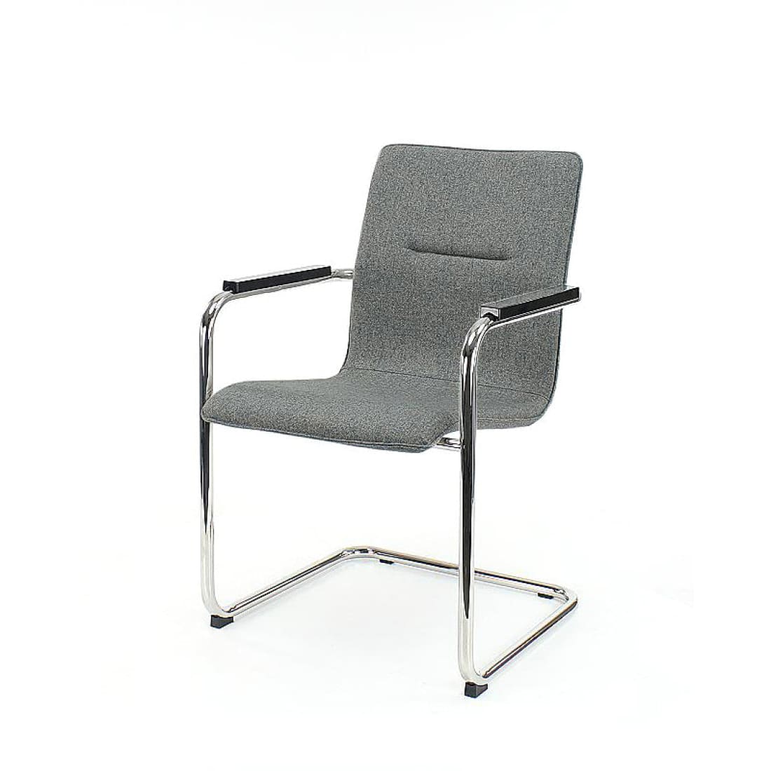 Workliving X6 Conference Chair, Comfort Sled Base, Mid Grey Wool Felt