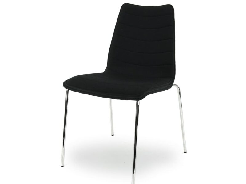 Workliving Verona Dining / Conference Chair, Black Mirage, Chrome Base