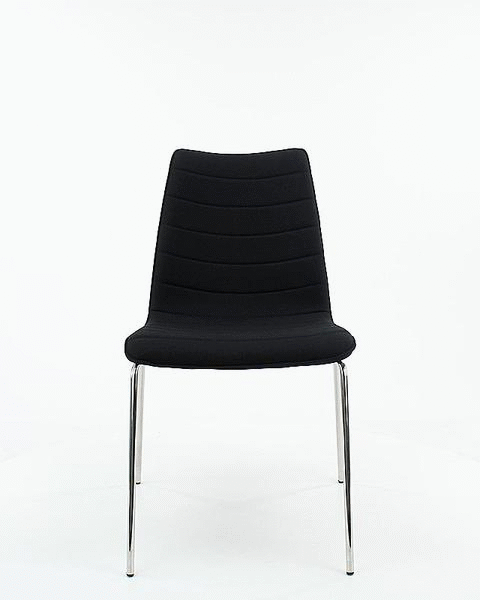 Workliving Verona Dining / Conference Chair, Black Mirage, Chrome Base — 2