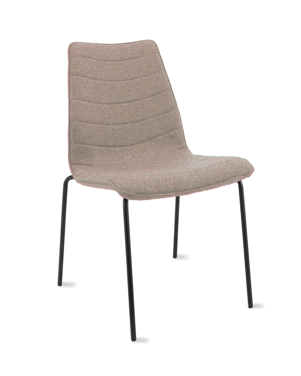 Workliving Verona Dining / Conference Chair, Wool Felt Fenice 511 Light Brown, Black Frame