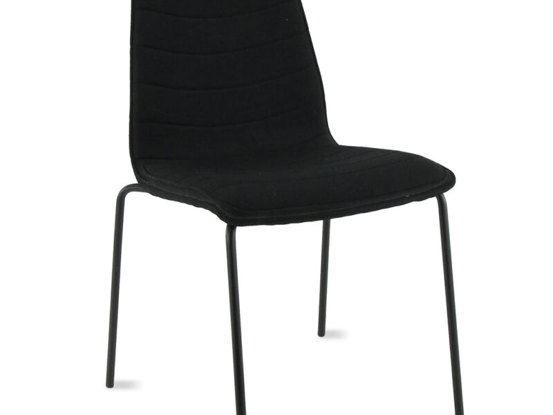 Workliving Verona Dining / Conference Chair, Mirage Black, Black Frame