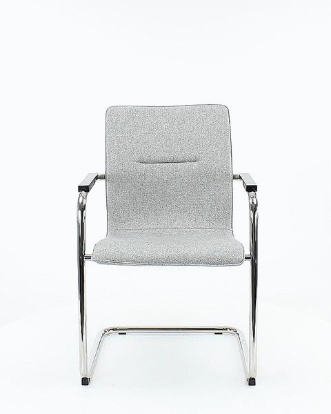 Workliving X6 Conference Chair, Sled Frame, Wool Felt Fenice 511 Light Brown, Black Frame — 2