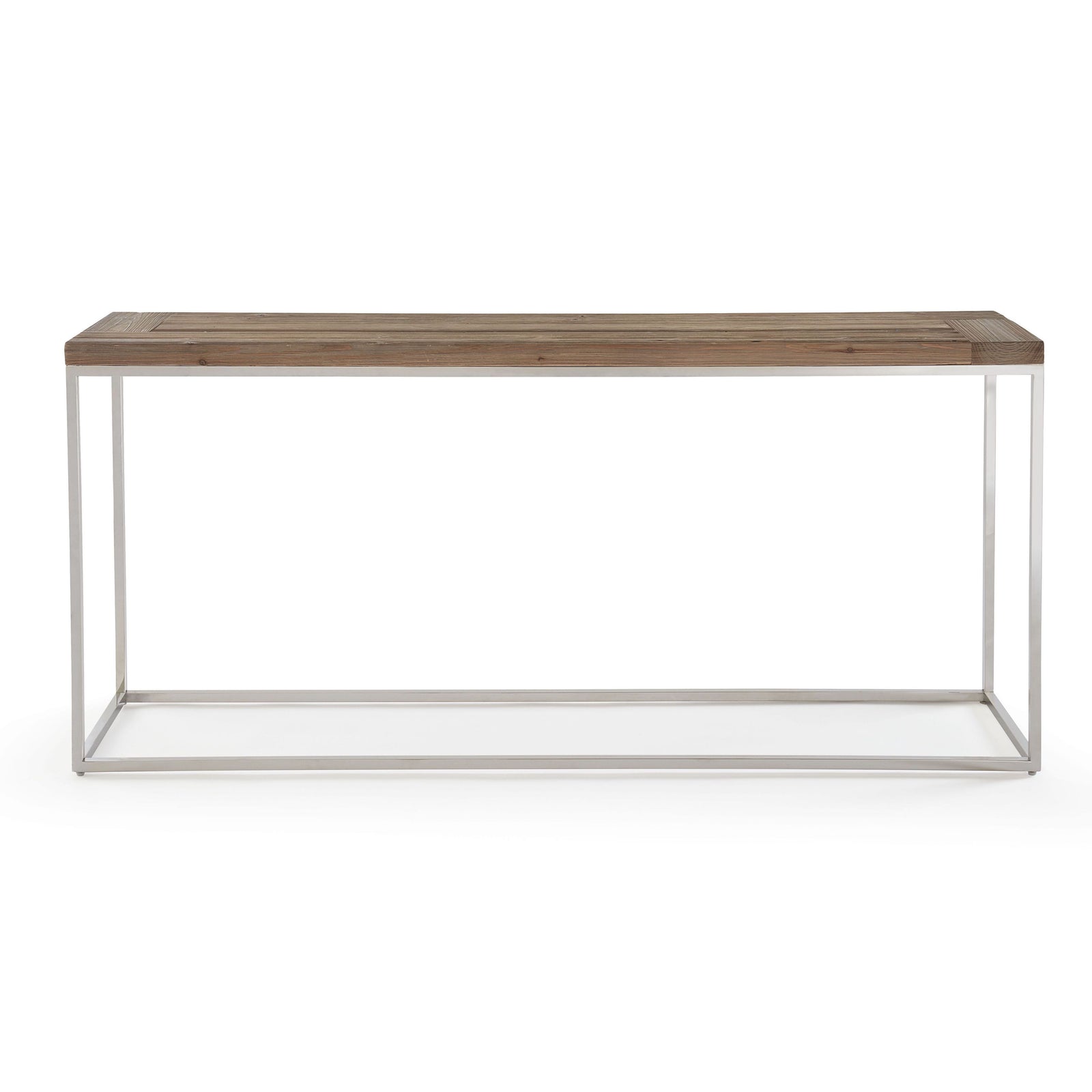 Ace Reclaimed Fir and Polished Stainless Steel Console Table — 2