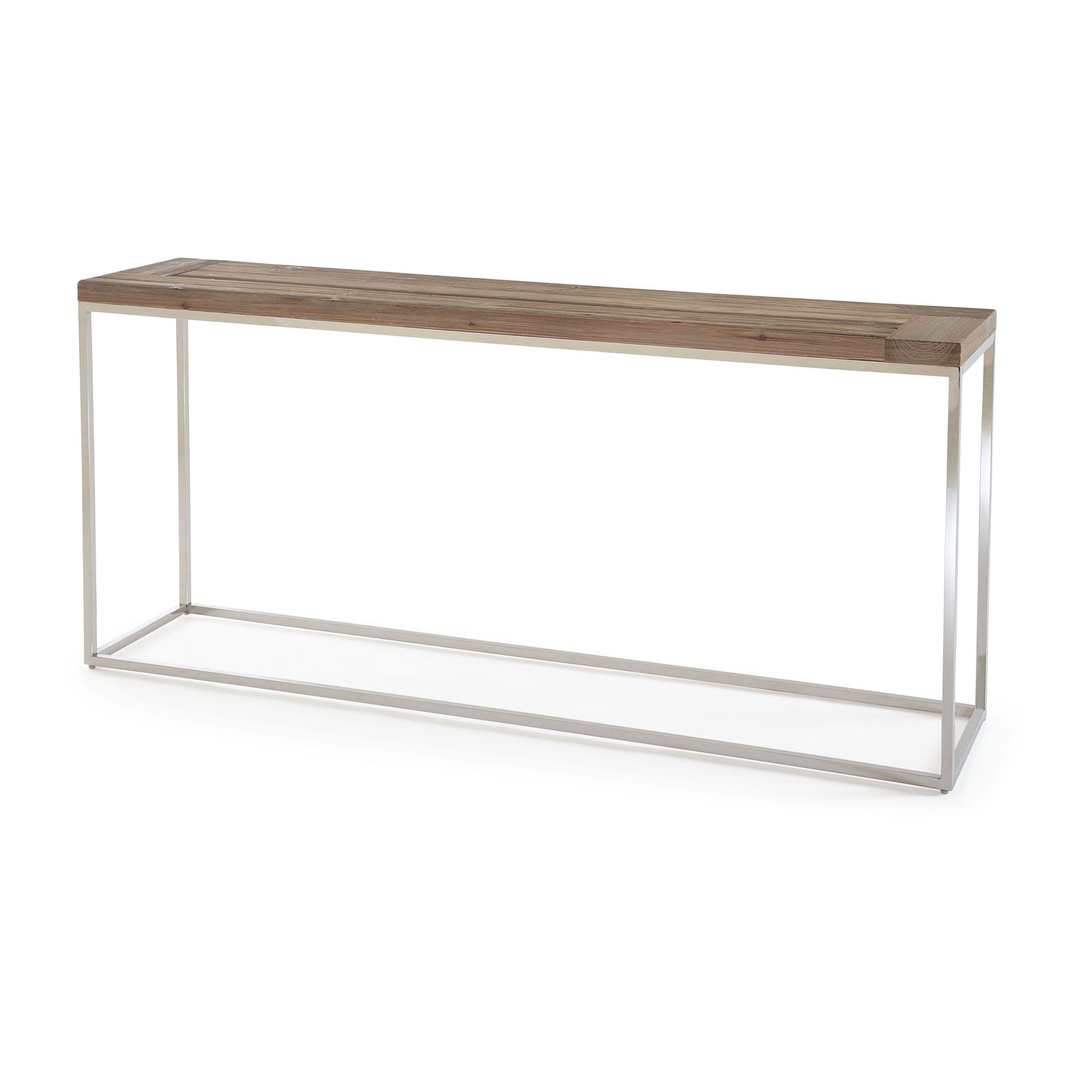 Ace Reclaimed Fir and Polished Stainless Steel Console Table — 3