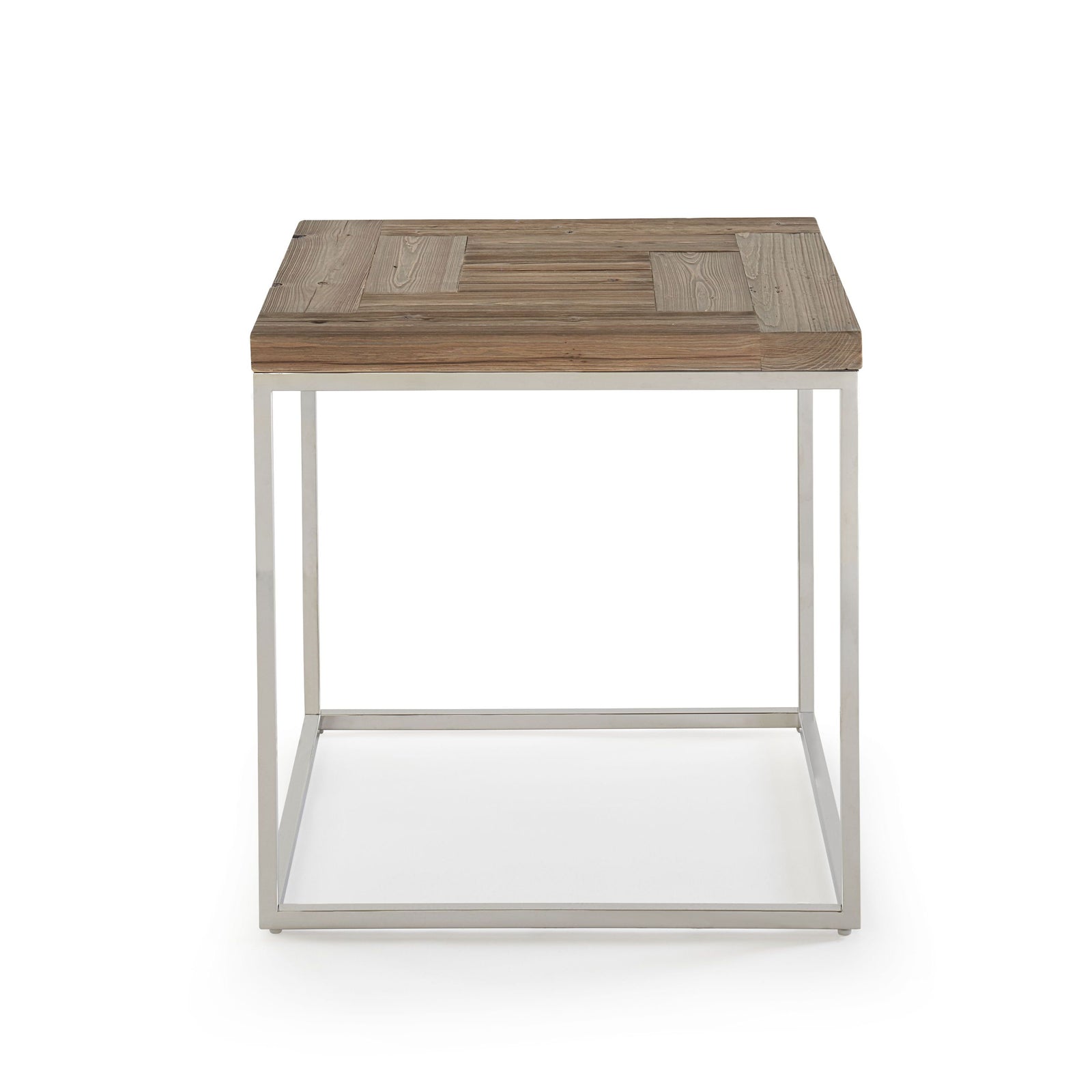 Ace Reclaimed Fir and Polished Stainless Steel End Table — 2