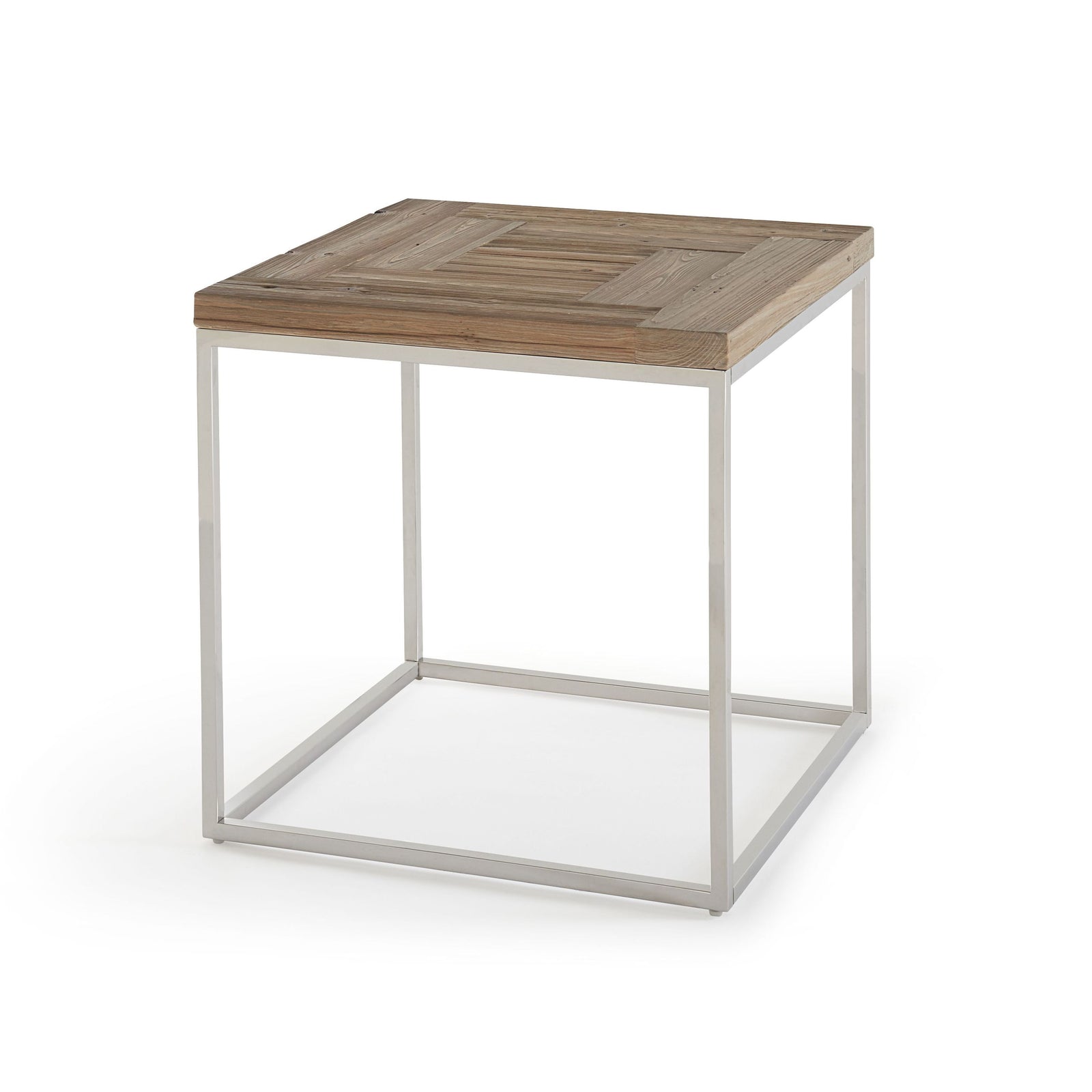 Ace Reclaimed Fir and Polished Stainless Steel End Table — 3