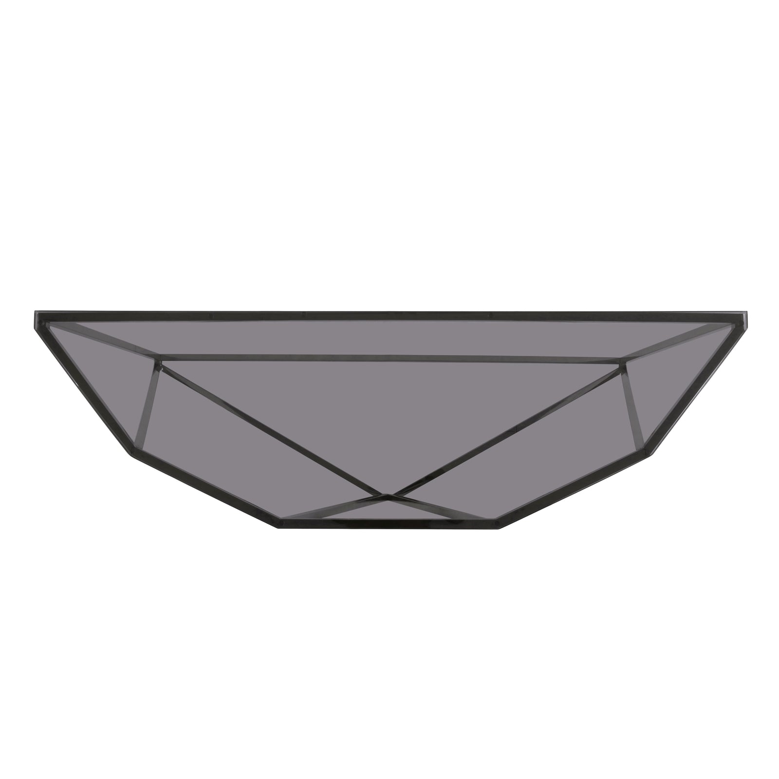 Aria Smoked Glass and Polished Stainless Steel Console Table — 5