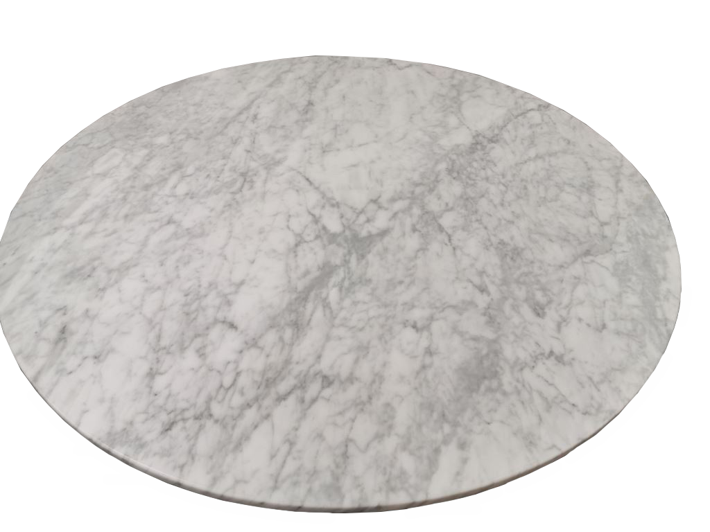Coral Round Dining Table in Marble and Brushed Stainless Steel — 3