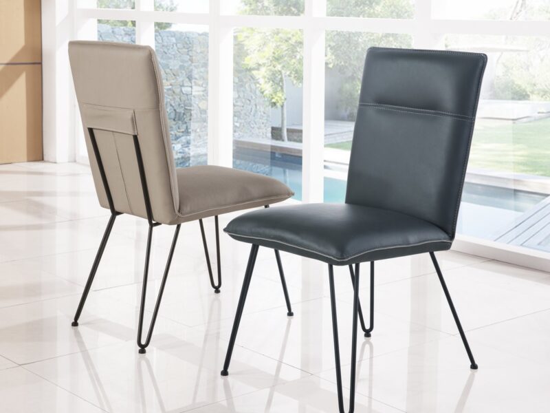 Demi Hairpin Leg Modern Dining Chair in Cobalt, Set of 2