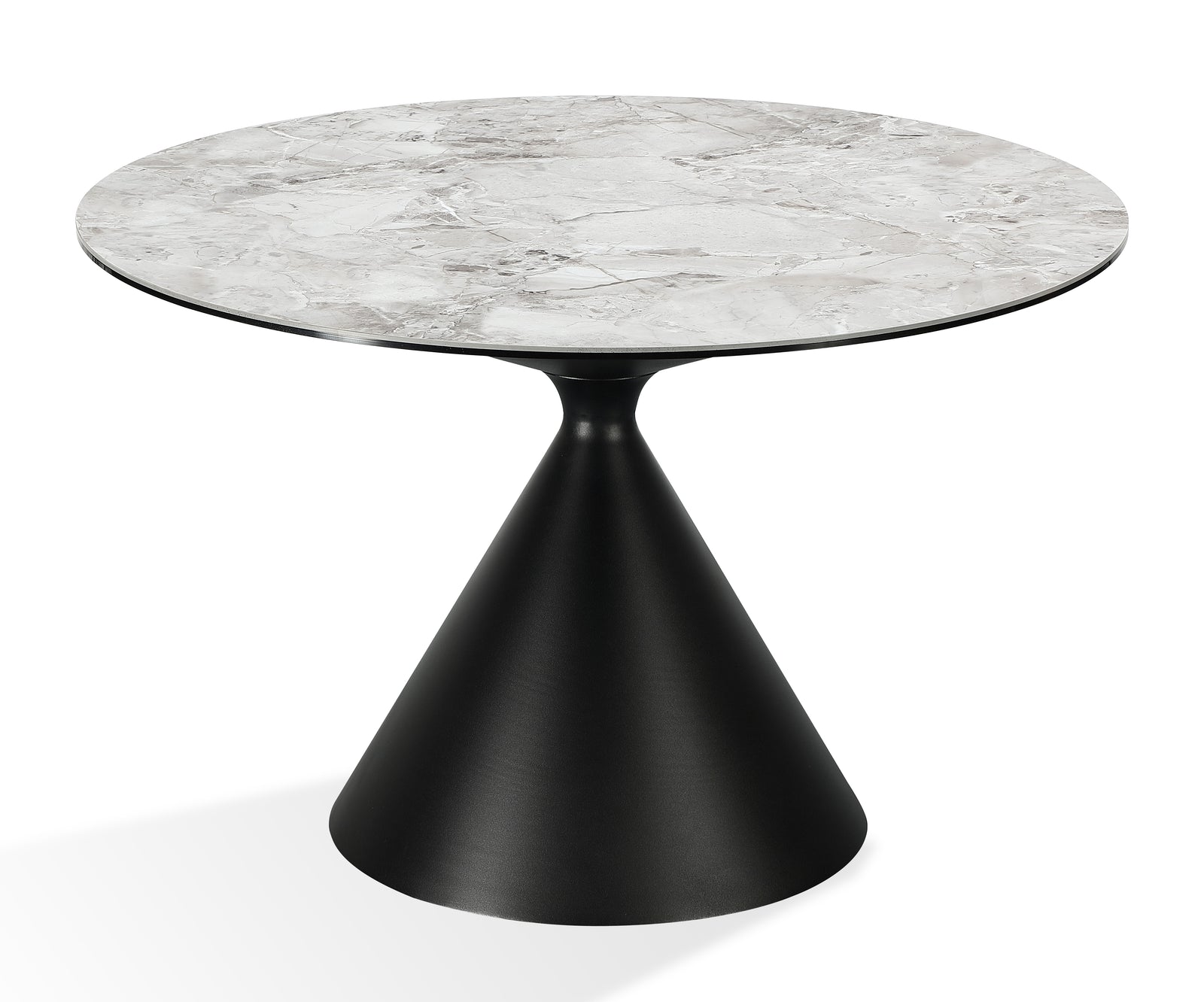 Winston Stone Top Metal Base Round Dining Table in Grigio — 3