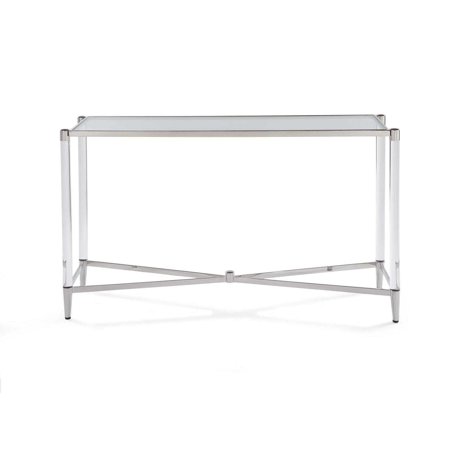 Marilyn Glass, Acrylic and Polished Stainless Steel Console Table — 3