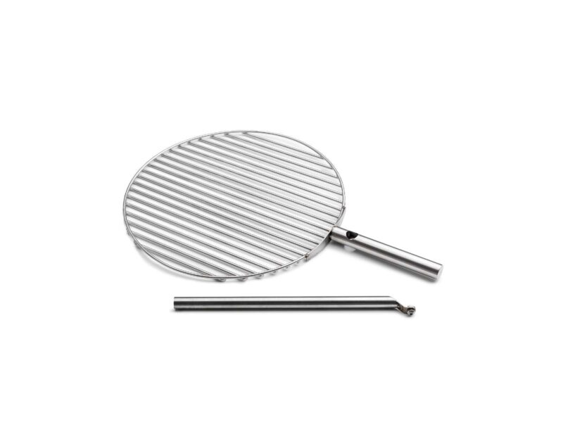 Triple Fire Bowl Grill Grate with Holder, Ø 45 cm, Silver