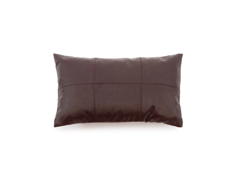 The Six Panel Leather Cushion Cover, Choco, 30x50