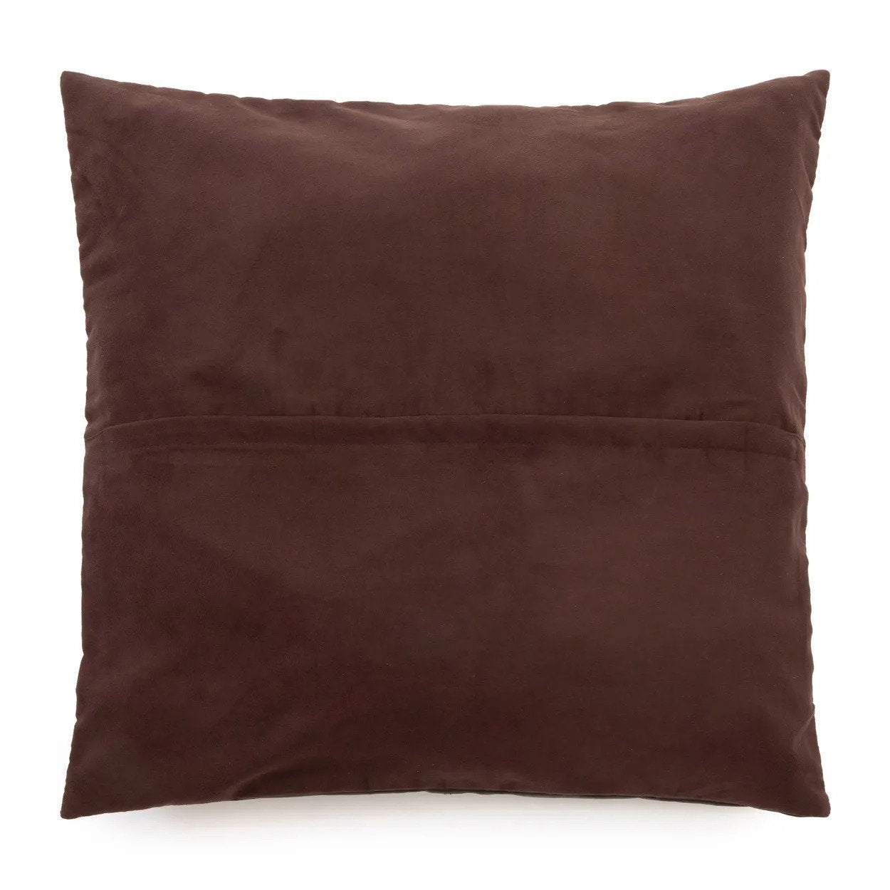 The Four Panel Leather Cushion Cover, Choco, 60x60 — 3