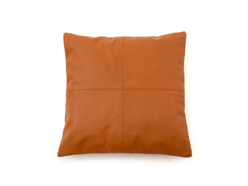 The Four Panel Leather Cushion Cover, Camel, 40x40
