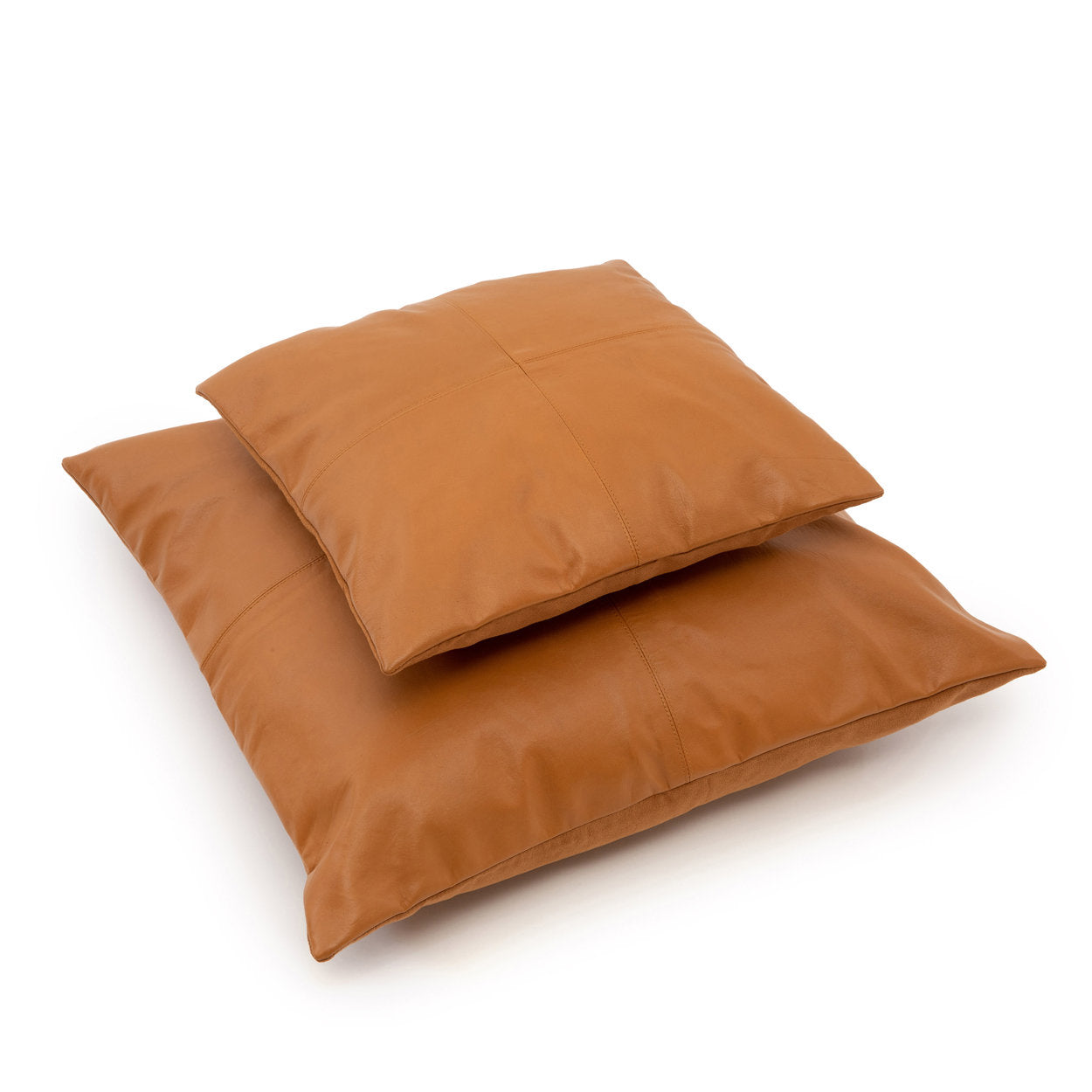 The Four Panel Leather Cushion Cover, Camel, 40x40 — 4