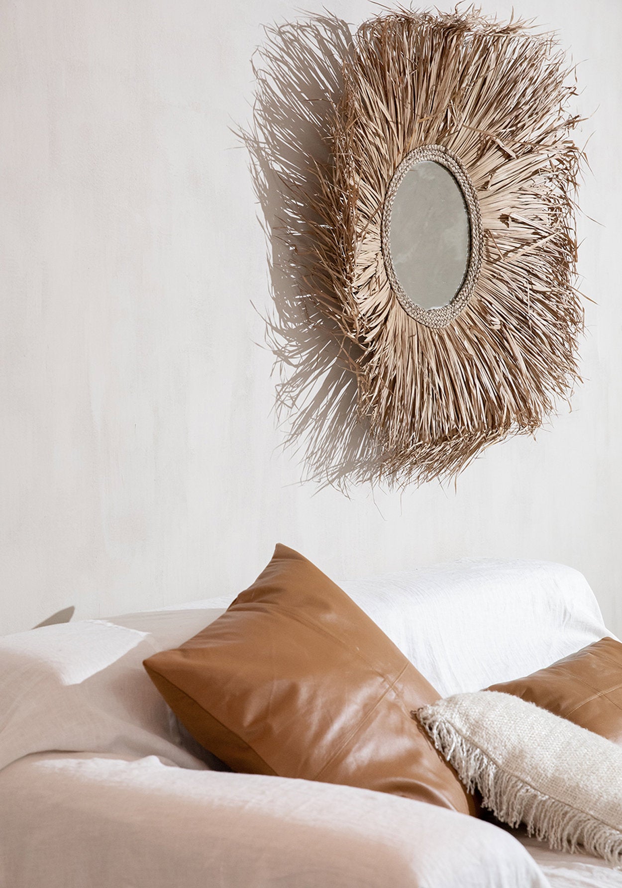 The Four Panel Leather Cushion Cover, Camel, 40x40 — 5
