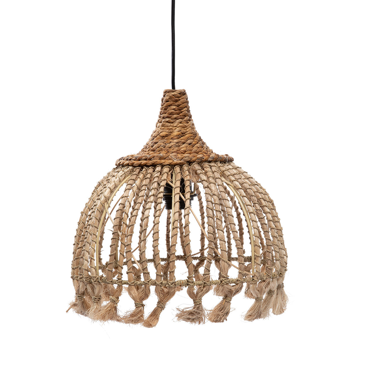 The Abaca Tassel Pendant, Natural, S