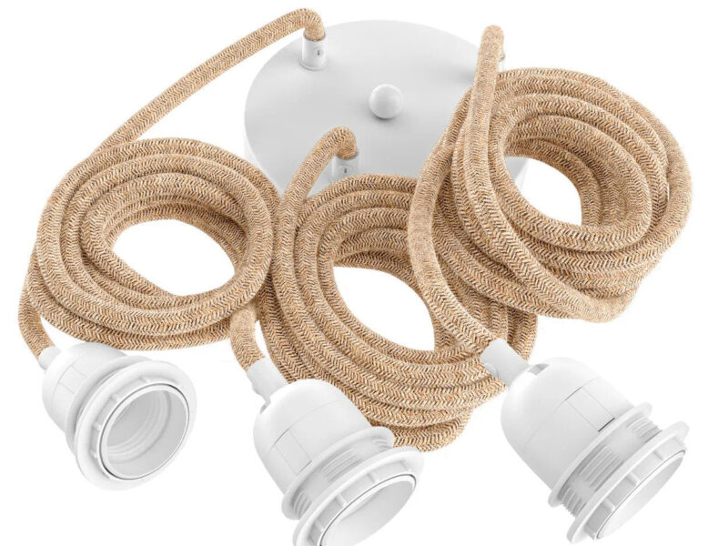 Fitting Lamps Ceiling, Natural White, 3 Fittings
