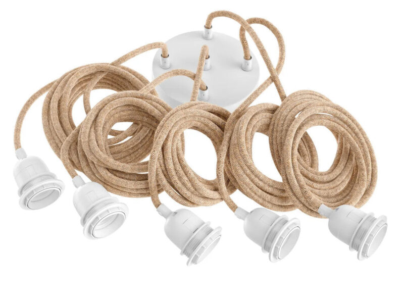 Fitting Lamps Ceiling, Natural White, 5 Fittings
