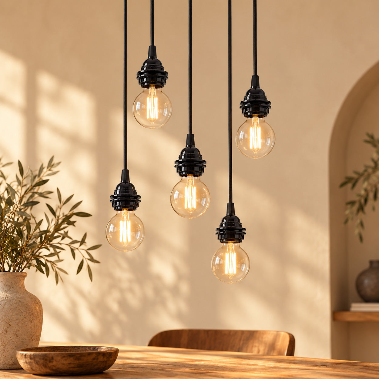 Fitting Lamps Ceiling, Black, 5 Fittings — 2