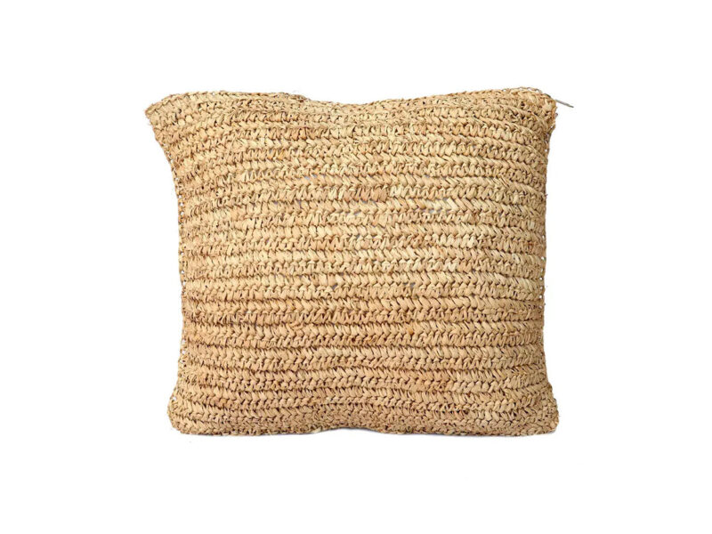 The Raffia Flores Cushion Cover Square, Natural, 40x40