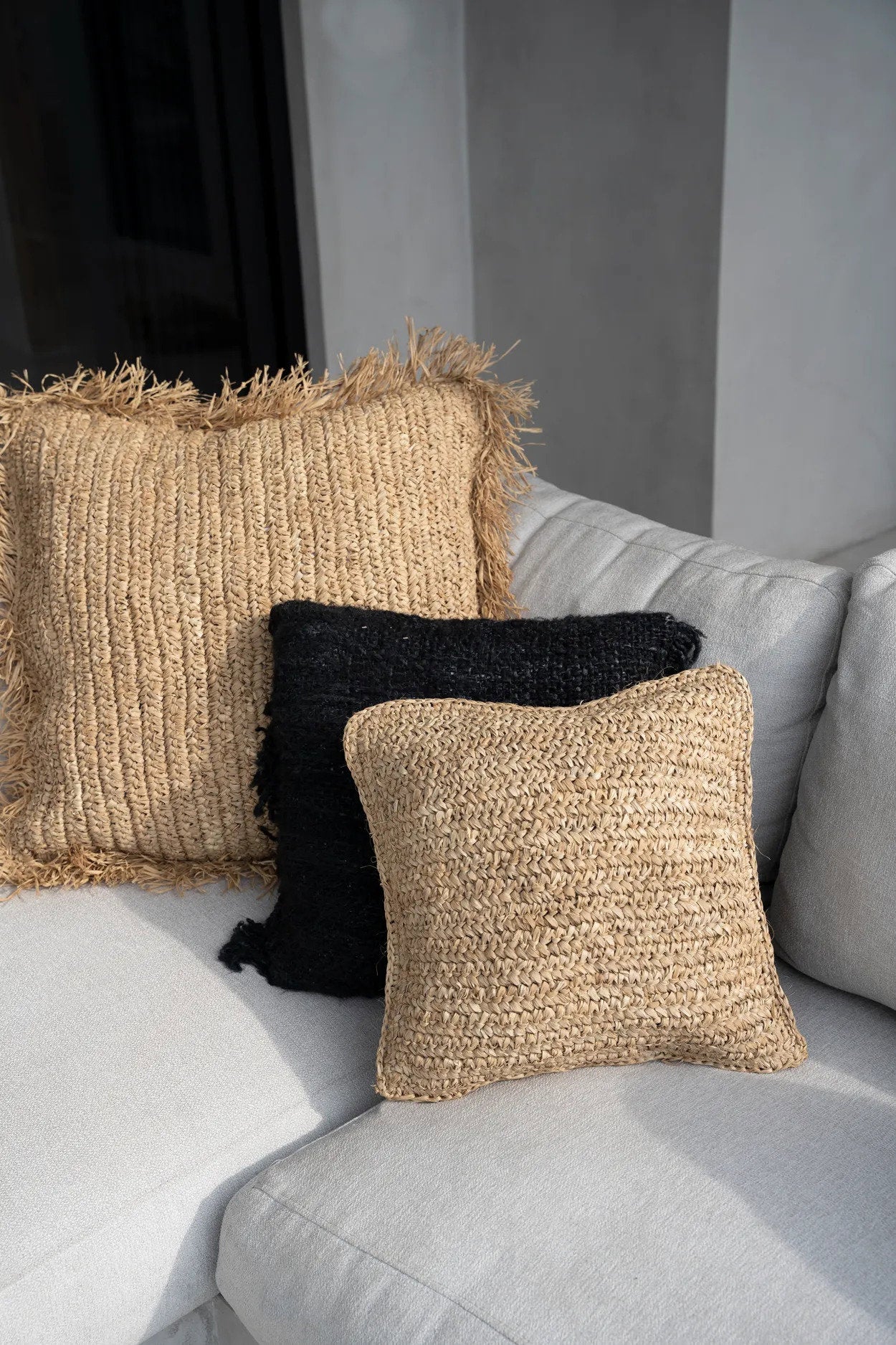 The Raffia Flores Cushion Cover Square, Natural, 40x40 — 3