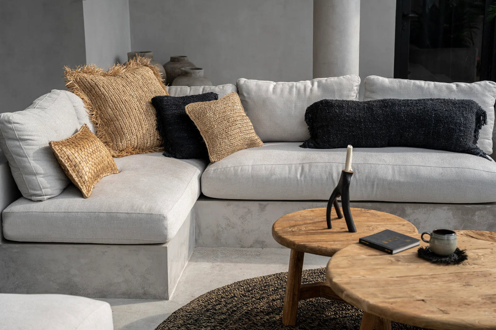 The Raffia Flores Cushion Cover Square, Natural, 40x40 — 8