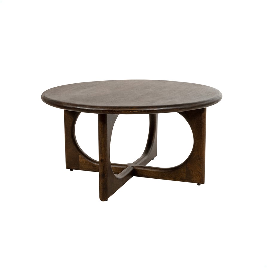 Coffee Table Ø80, Mango Brown Walnut