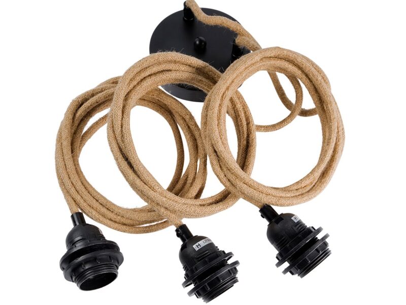 Fitting Lamps Ceiling, Natural Black, 3 Fittings